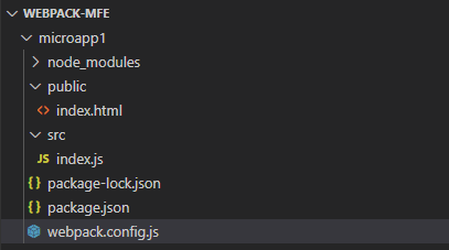 microapp1의 프로젝트 구조