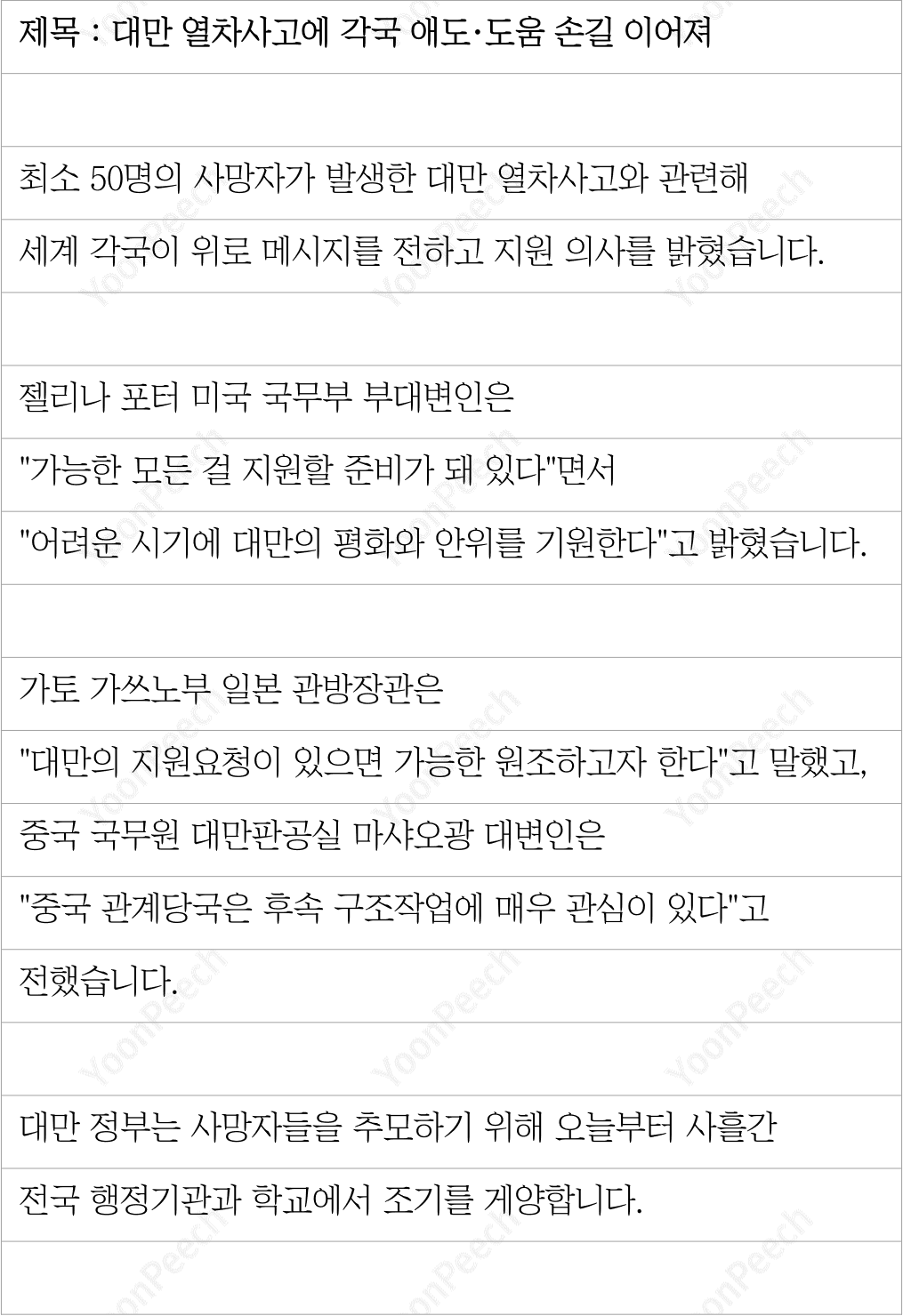 방송 대본] 라디오 뉴스, 단신 뉴스 대본 (연합뉴스Tv) (2021. 04. 05 (월))