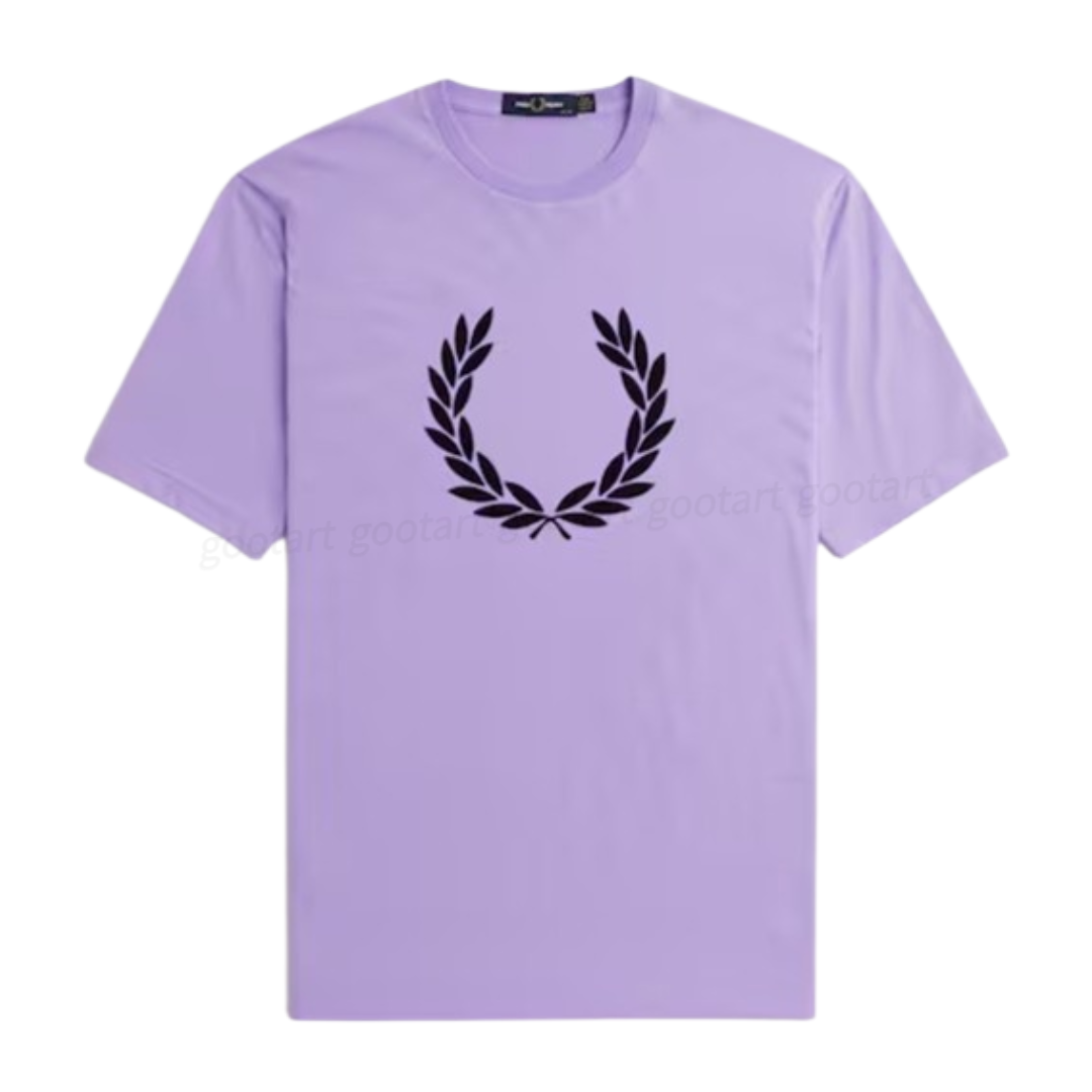 Fred Perry Women Purple Big Laurel Wreath Print T-Shirt