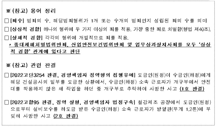 "중대재해처벌법위반 1·2호 판결...인과관계 및 죄수 판단에 논리적 결함" 한경연