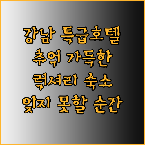 강남에서 잊지 못할 추억을 선사할 특