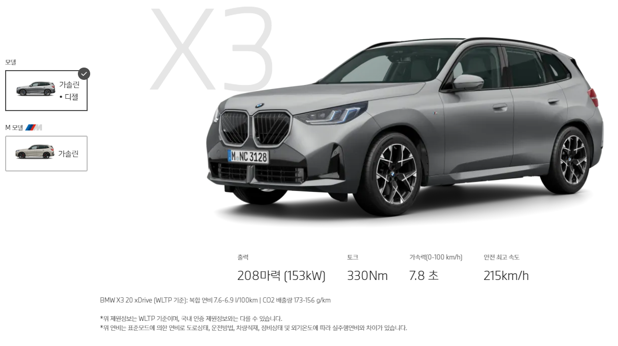 BMW X3 기본정보