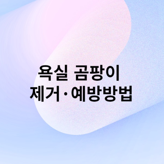 욕실 곰팡이 제거 방법 예방