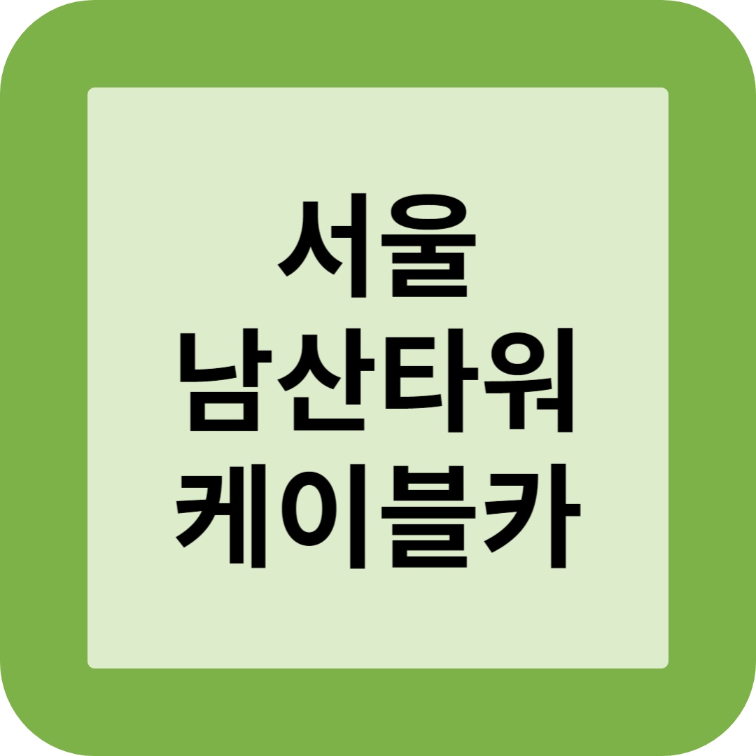 서울 남산타워 케이블카