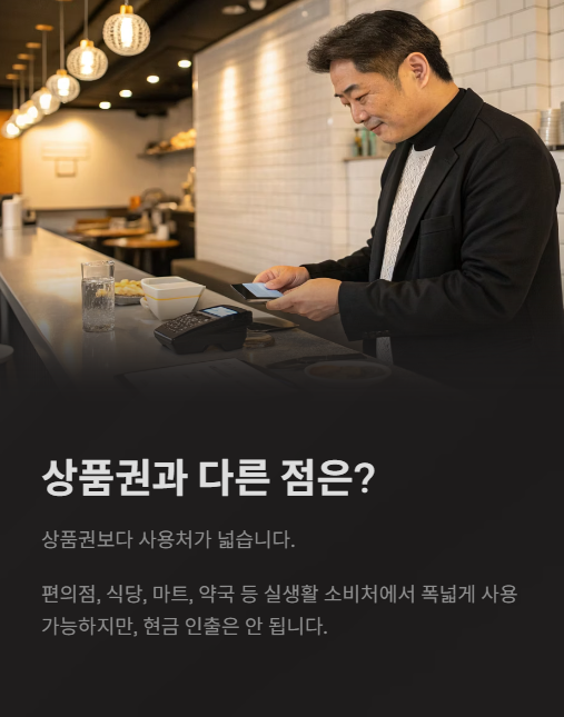 상품권과 다른 점은?