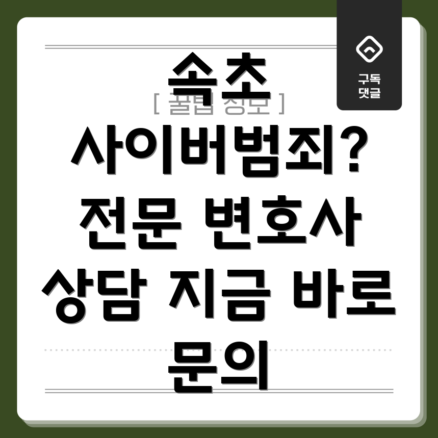 속초 사이버범죄 변호사