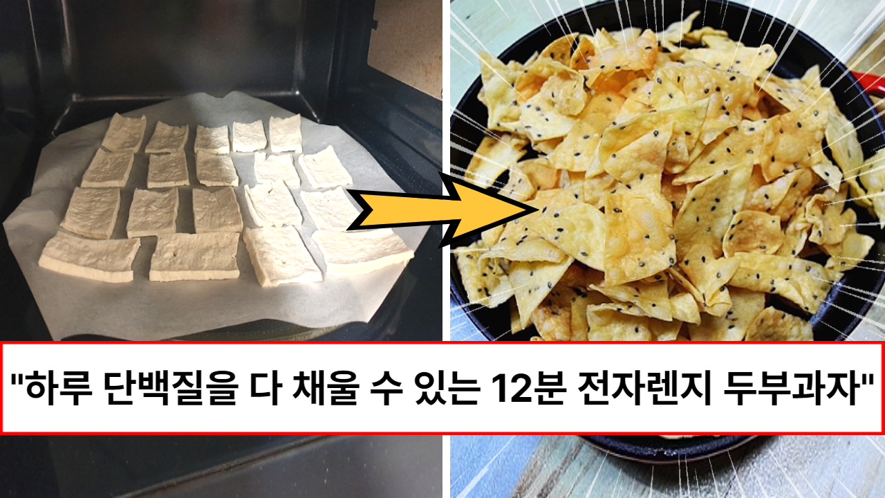 “이걸로 하루 단백질 다 채우세요” 고단백, 고칼슘 다 챙기는 두부과자 전자렌지로 12분만에 만드는 초초간단 방법
