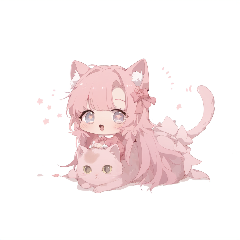 SD character and cat