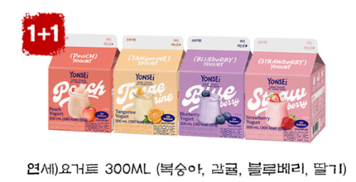 연세)요거트 300ml (복숭아&#44; 감귤&#44; 블루베리&#44; 딸기)