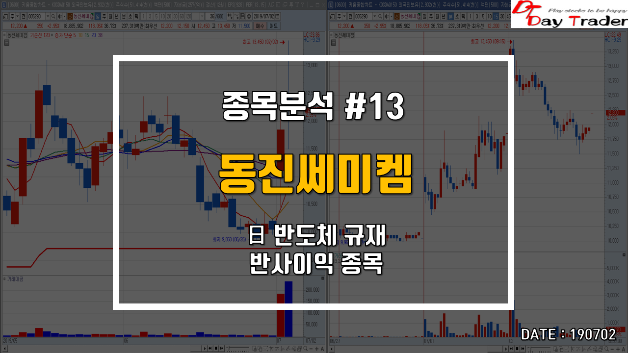  동진쎄미켐 - 일본 반도체 소재 수출 규제! 반사이익 개별주
