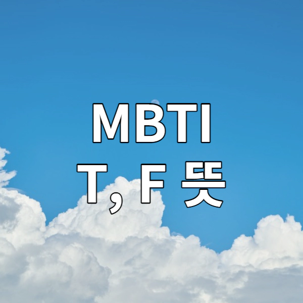 MBTI T&#44; F 뜻