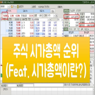  주식 시가총액 순위(Feat. 코스피코스닥)