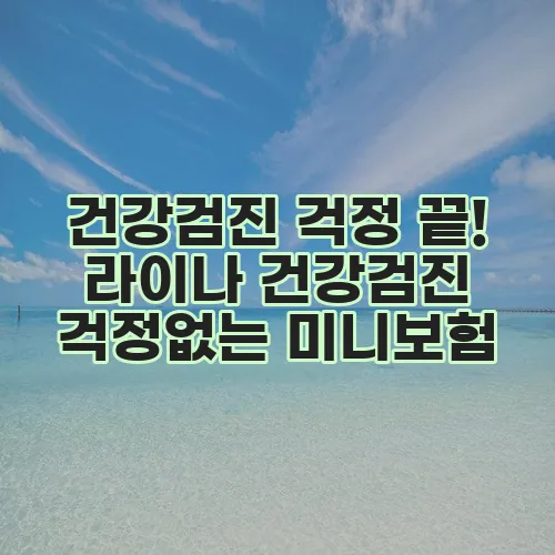 건강검진 걱정 끝! 라이나 건강검진 걱정없는 미니보험