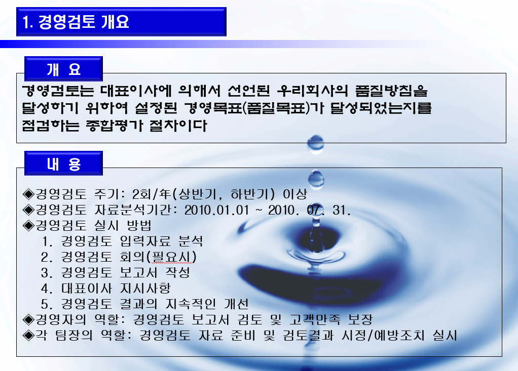  경영검토 보고서 양식