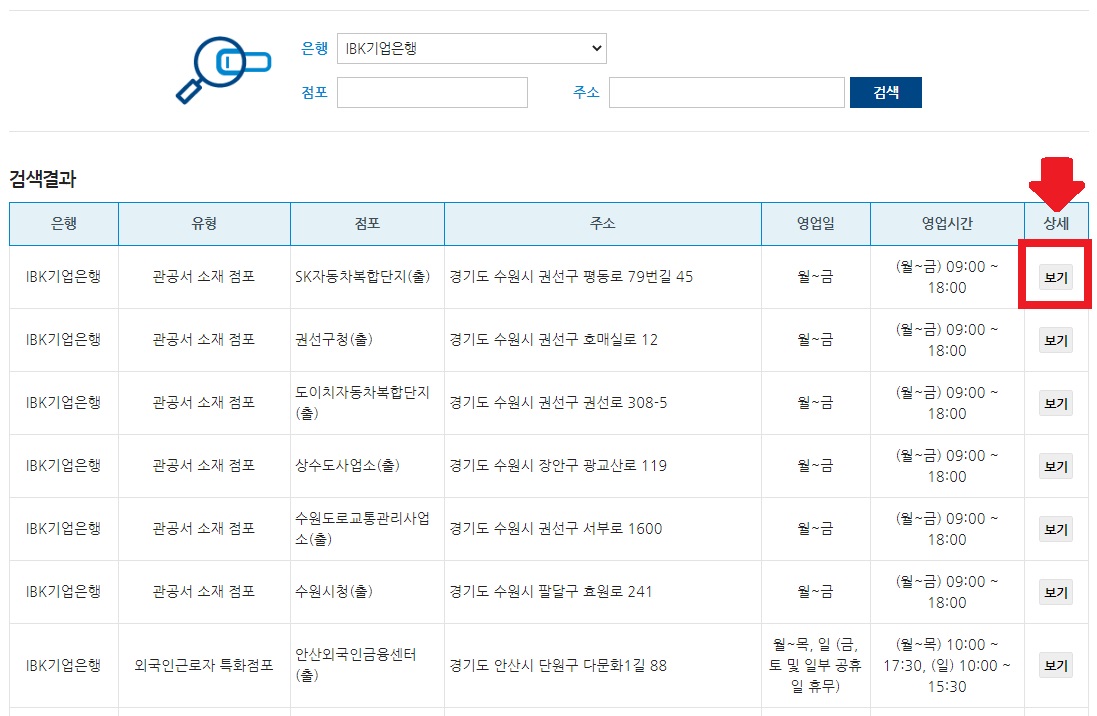 기업은행 영업시간