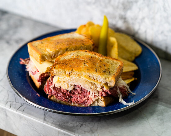 Pastrami Reuben on Rye