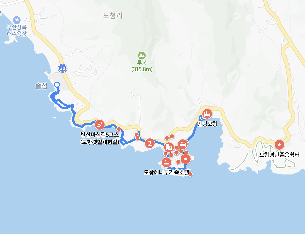 모항 드라이브 코스