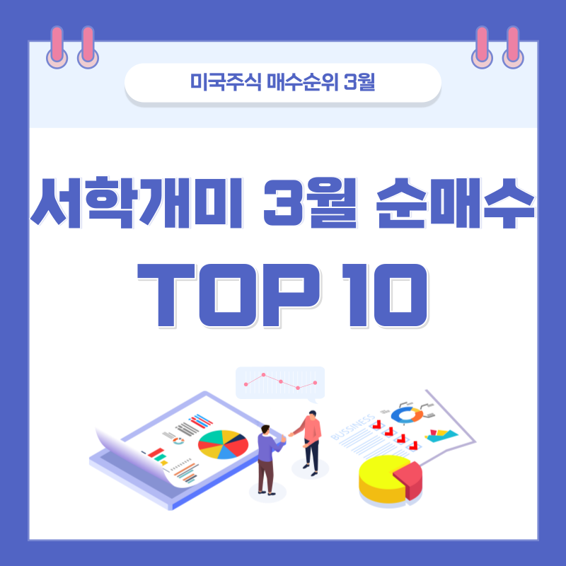  서학개미 미국주식 매수순위 TOP 10 (2023년 3.1~3.10)