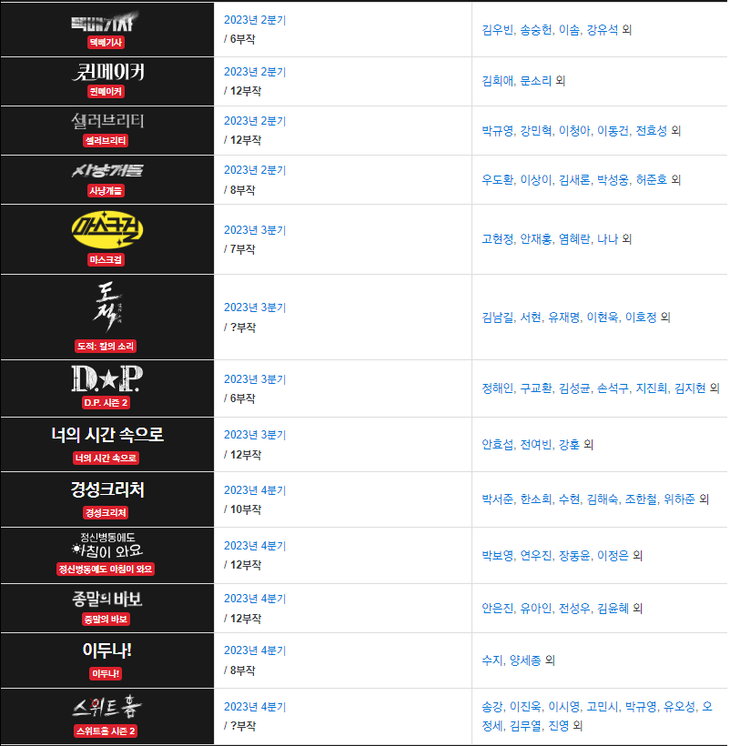 2023년-넷플릭스-한국드라마-라인업