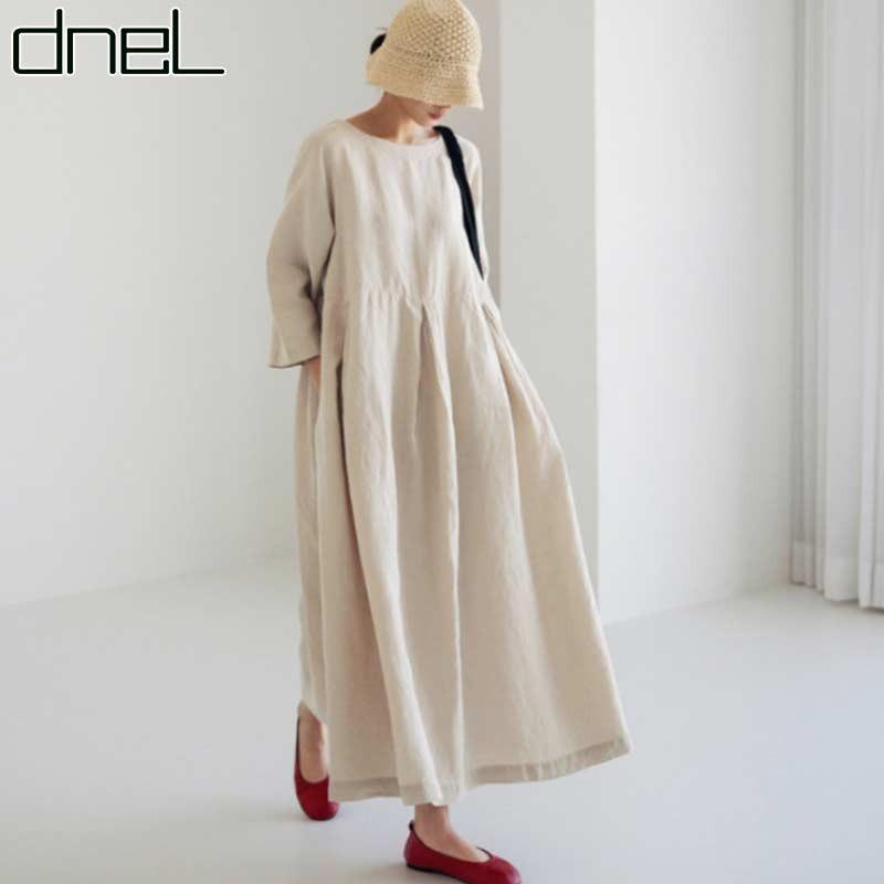 드넬 라운드린넨원피스 DWO21571A