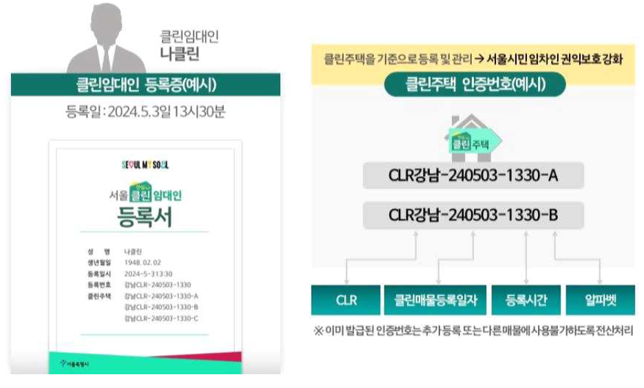 클린임대인 등록증