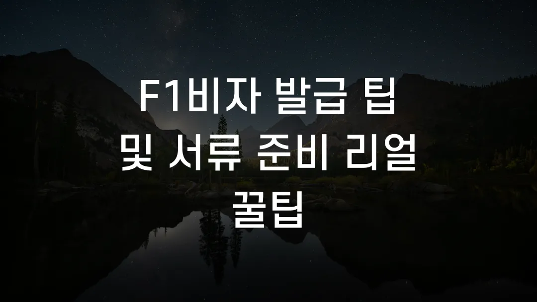 F1비자 발급 팁 및 서류 준비 리얼 꿀팁