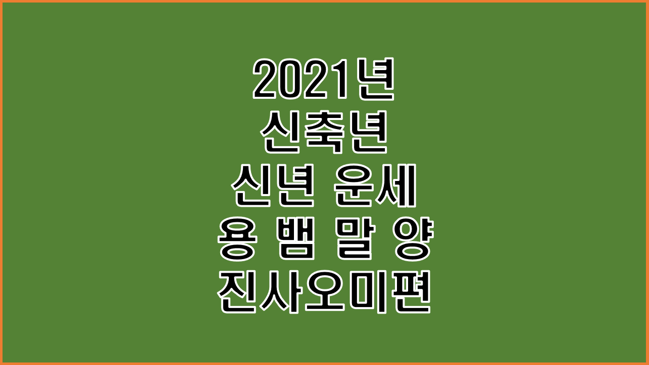  2021년 신축년 신년 운세 사주 용 뱀 말 양띠 진사오미편