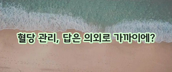 혈당 낮추는 방법 확실하게 알려드립니다!