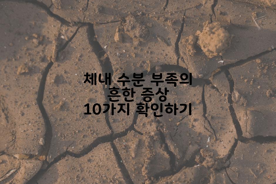 체내 수분 부족의 흔한 증상 10가지 확인하기