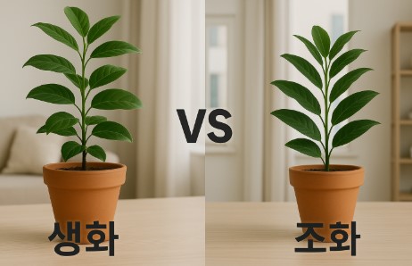 생화 와 조화 사진