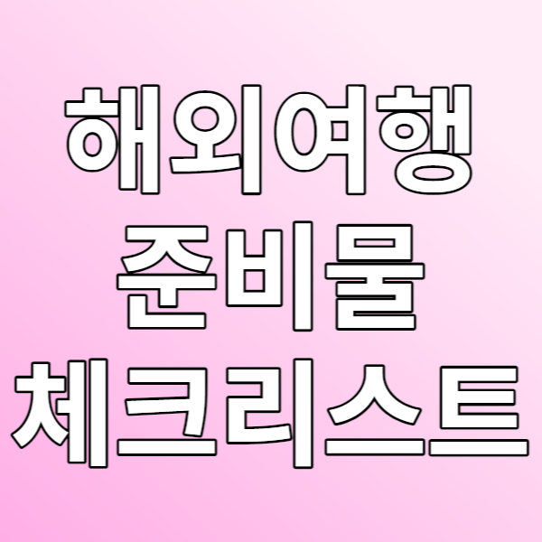  해외여행 준비물 체크하기 - 프로 여행러의 짐챙기기