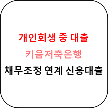  개인회생 추가대출 - 채무조정 연계 신용대출