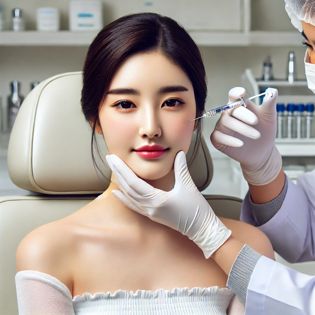 필러 &amp; 보톡스 시술을 받는 모습
