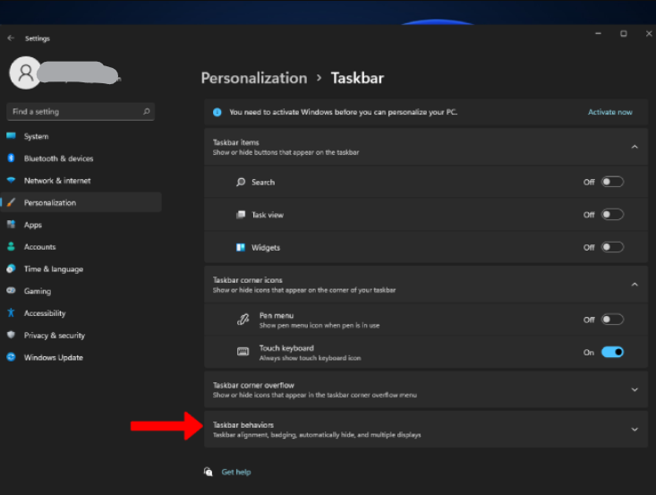 윈도우-11-작업표시줄-동작-설정