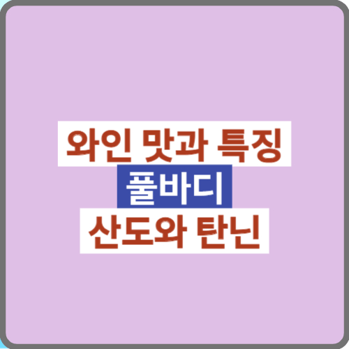 와인의 다양한 맛과 특징: 풀바디에서 산도까지