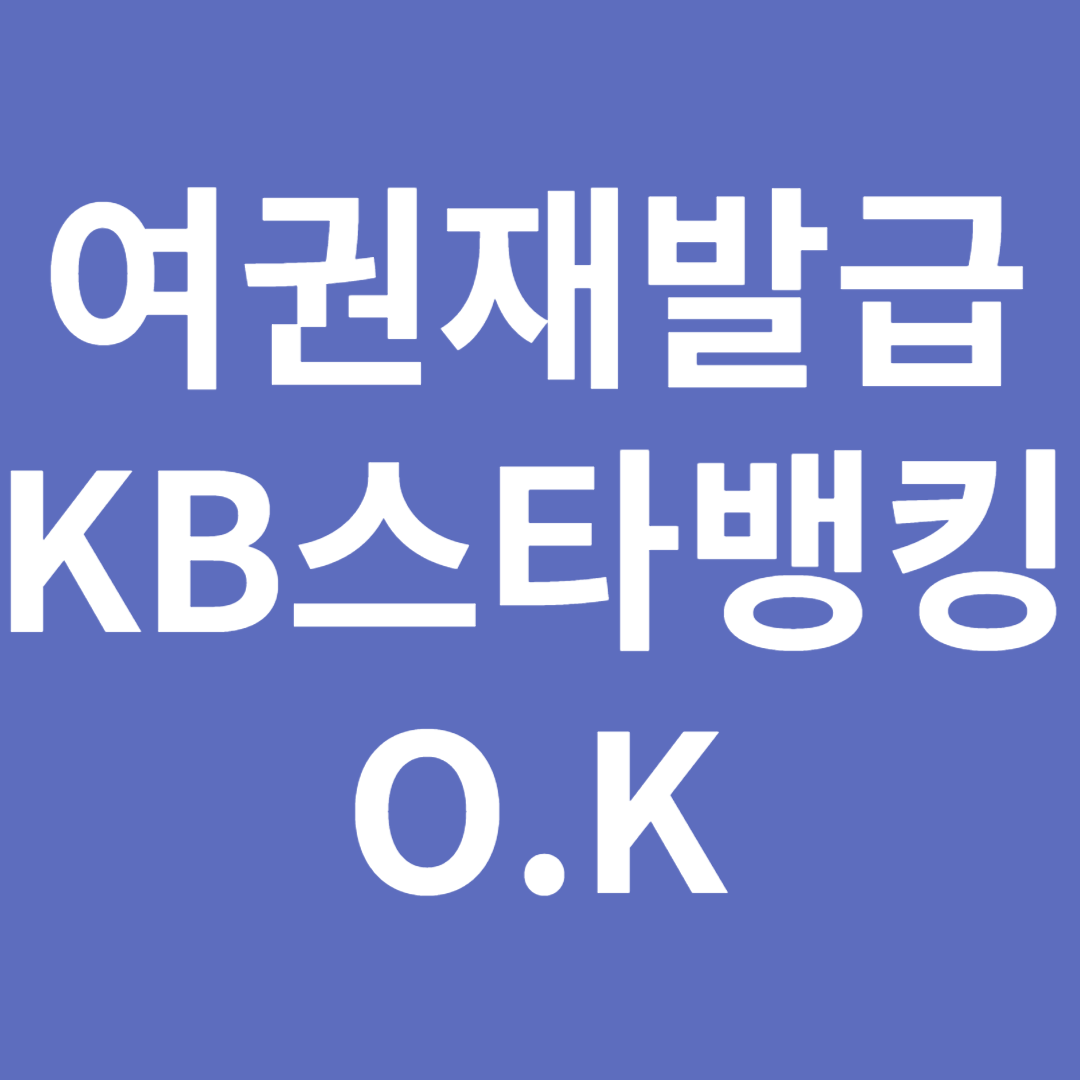 여권 재발급 KB스타뱅킹 앱