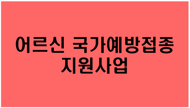  [어르신 국가예방접종 지원사업] 지원대상/지원내용/신청방법/문의/65세 이상 예방접종