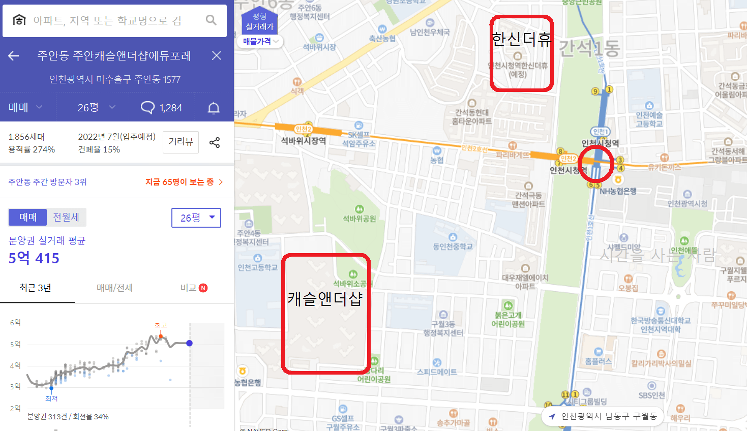  인천시청역 한신더휴 - 간석성락아파트 주택재개발 분양예정 정보