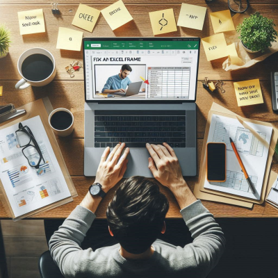 Excel 스프레드시트를 검토하고 있는 사람의 모습입니다.