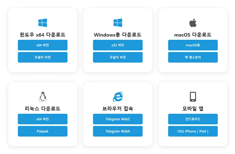 텔레그램 버전별 구분