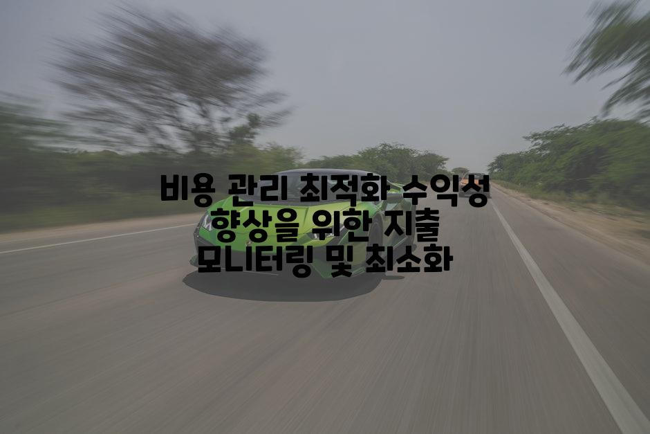 비용 관리 최적화 수익성 향상을 위한 지출 모니터링 및 최소화