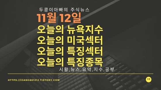  [21년 11월 12일]다우지수와 세계증시와 특징종목