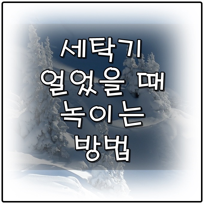  세탁기가 얼었을 때, 어떻게 대처하나요?