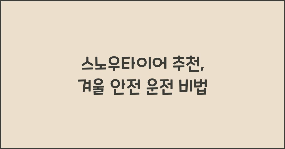 스노우타이어 추천