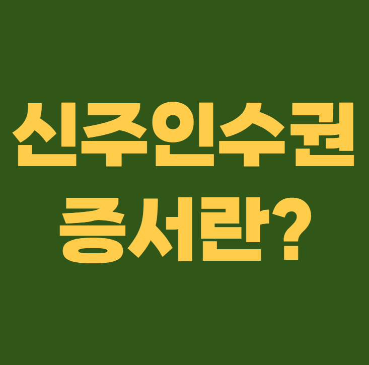 신주인수권 증서란