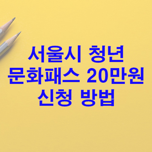 서울청년문화패스 지원대상 신청 방법