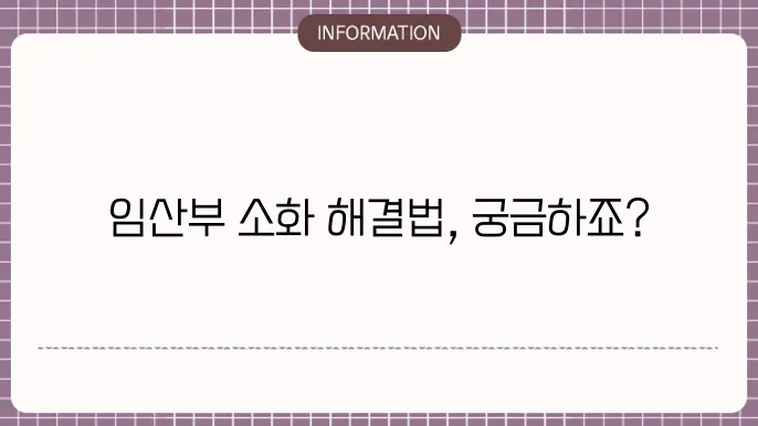 임산부 소화 안될때 음료