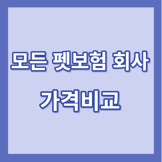  펫 보험 가격 비교(추천, 가격 , 비교)