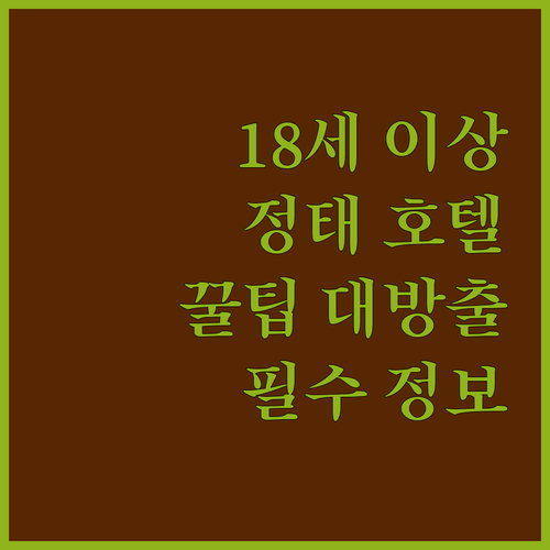 만 18세 이상만 체크인 가능? 한수