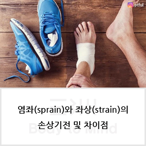  염좌(sprain)와 좌상(strain)의 손상기전 및 차이점